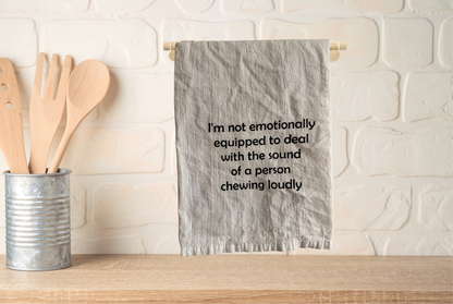 Kitchen towel with humorous text