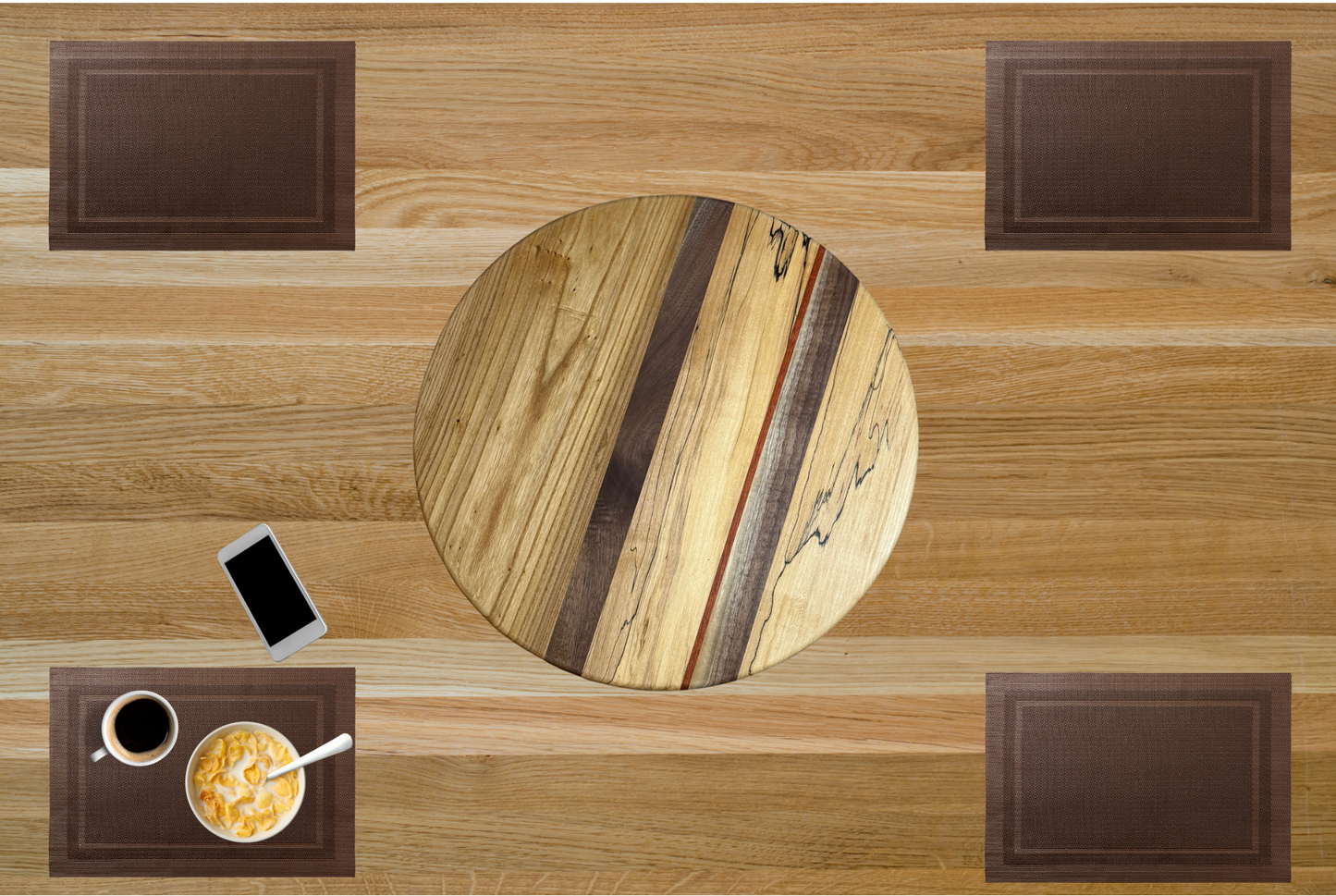 Red Elm, Maple, Walnut and Bloodwood Lazy Susan