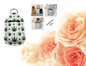 Hand sanitizer holder & photo of additional uses.