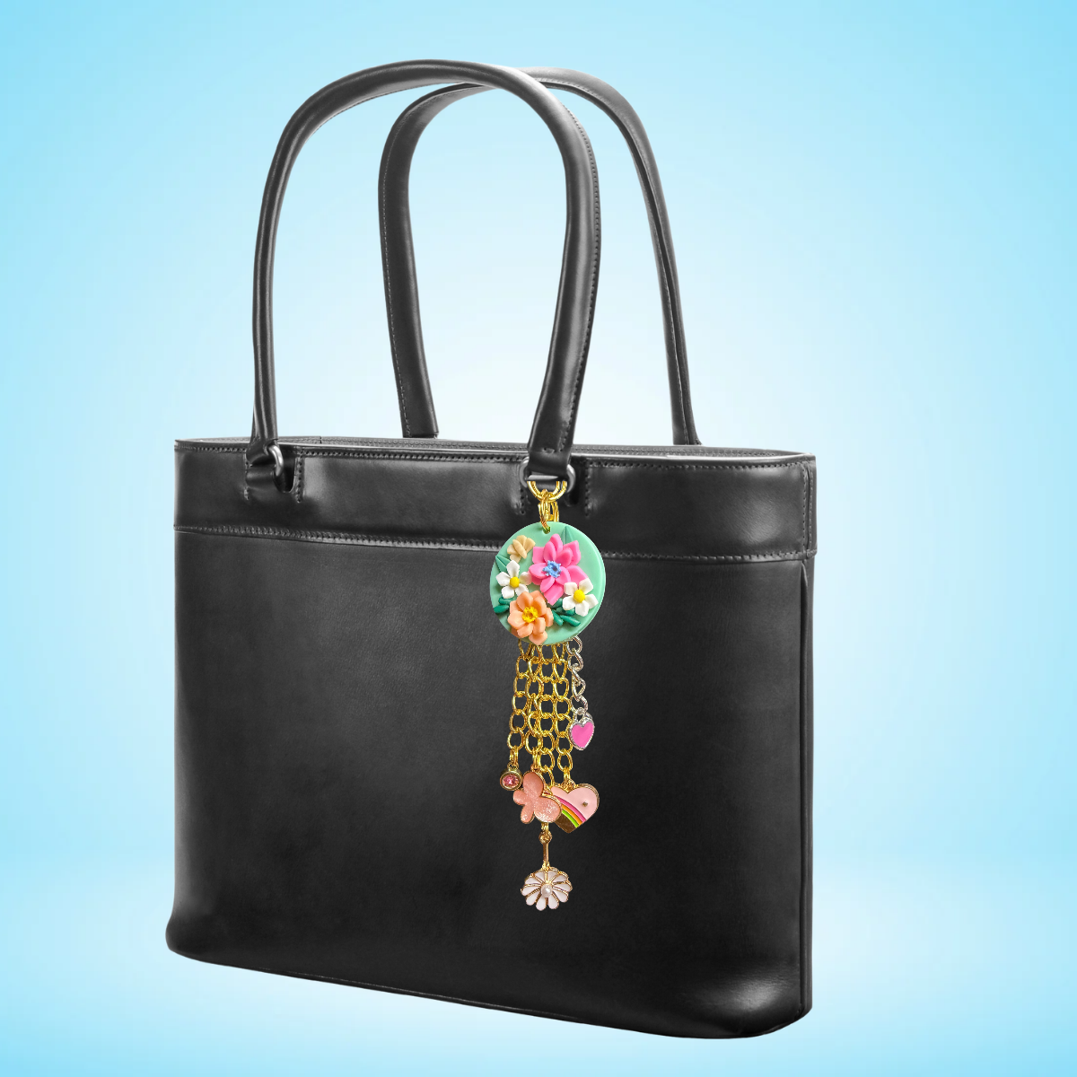 Clay Flower Purse / Bag Charm