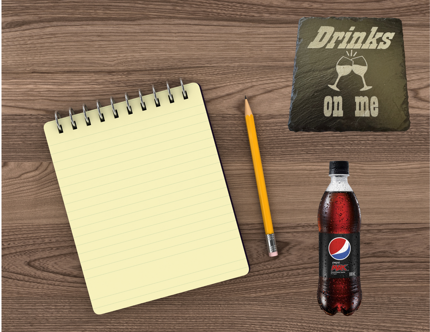 Drinks on me slate coaster