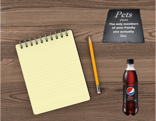 Pets (noun) meaning slate coaster