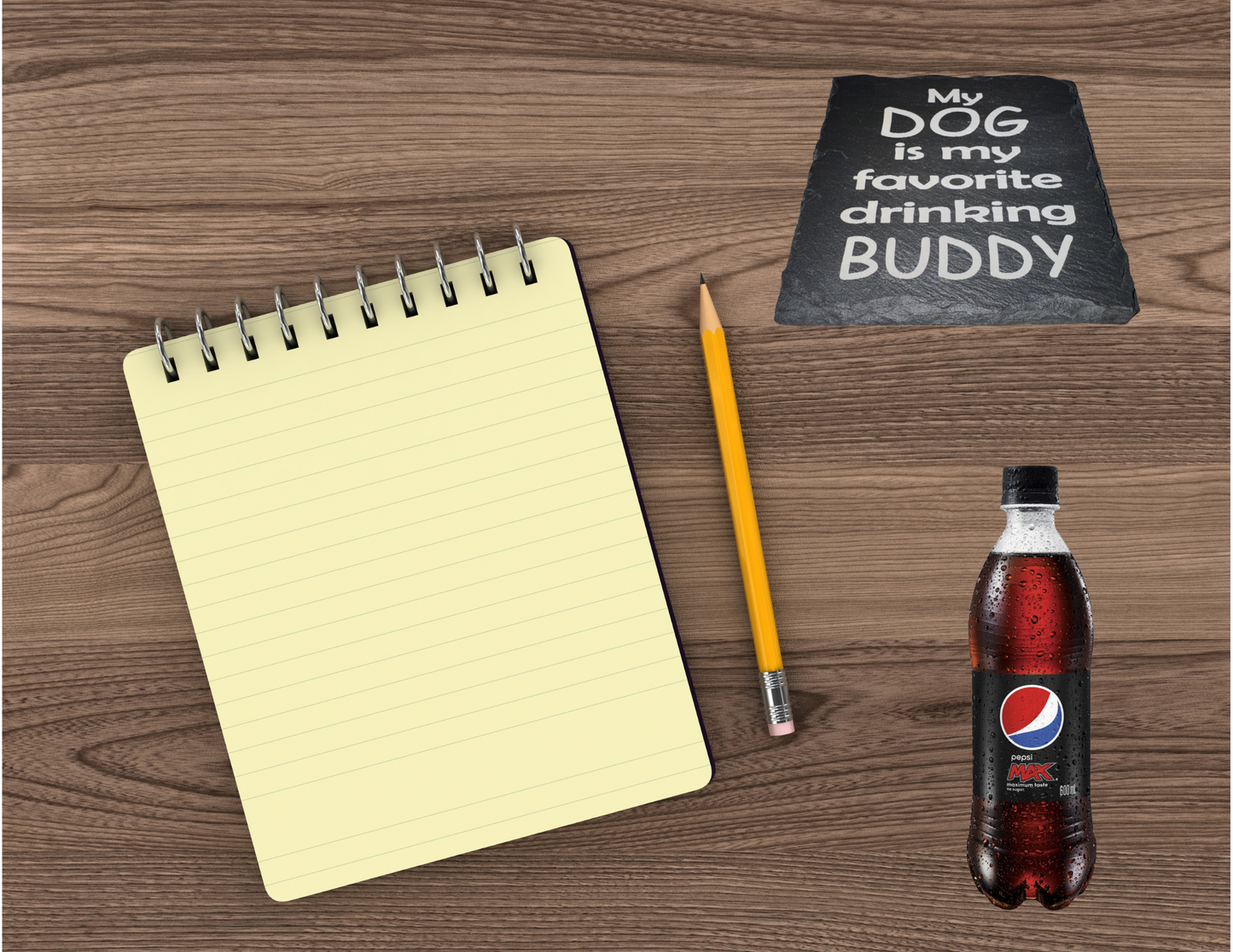 My dog is my favorite drinking buddy slate coaster