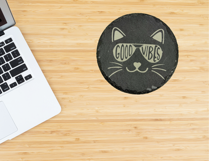 Good Vibes Slate Coaster