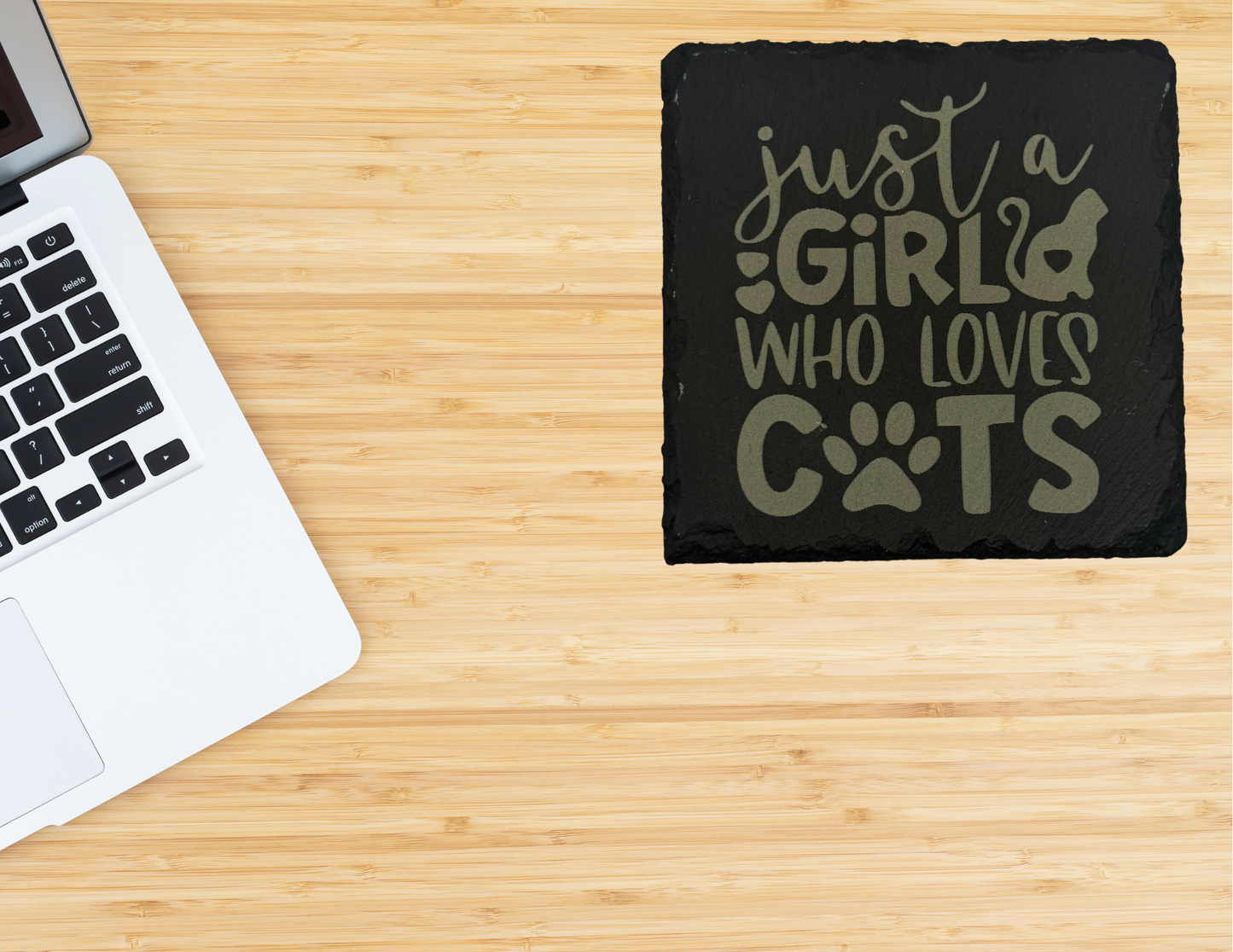 Just a girl who loves cats slate coaster