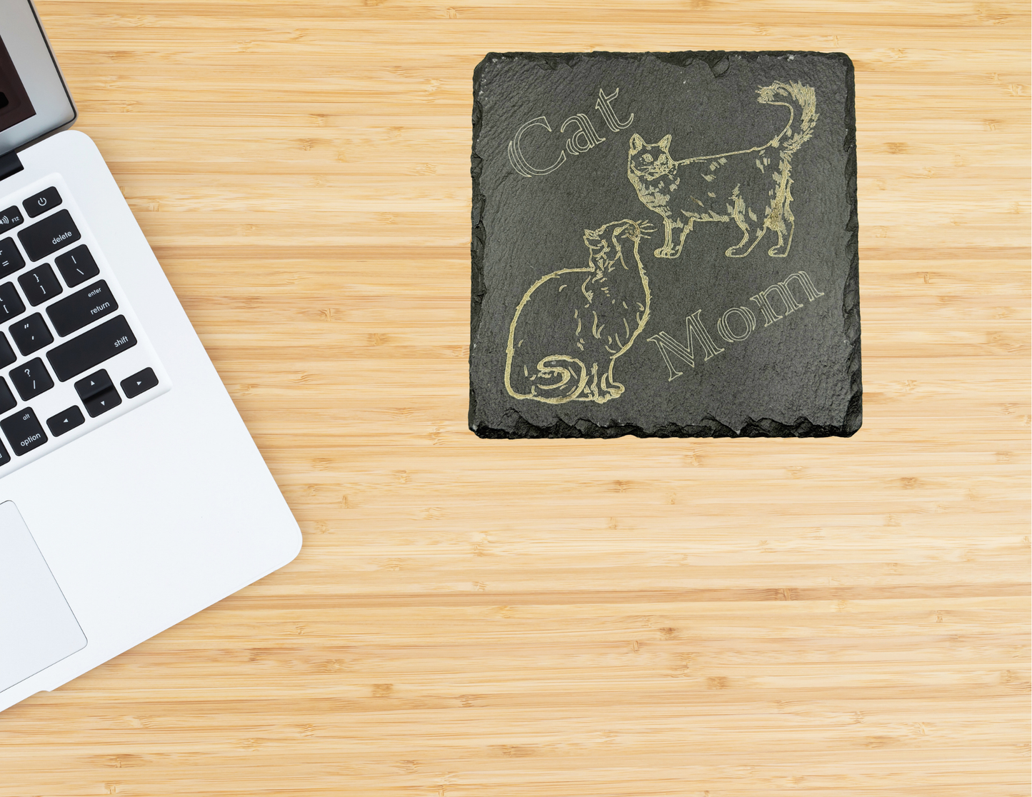 Cat mom slate coaster