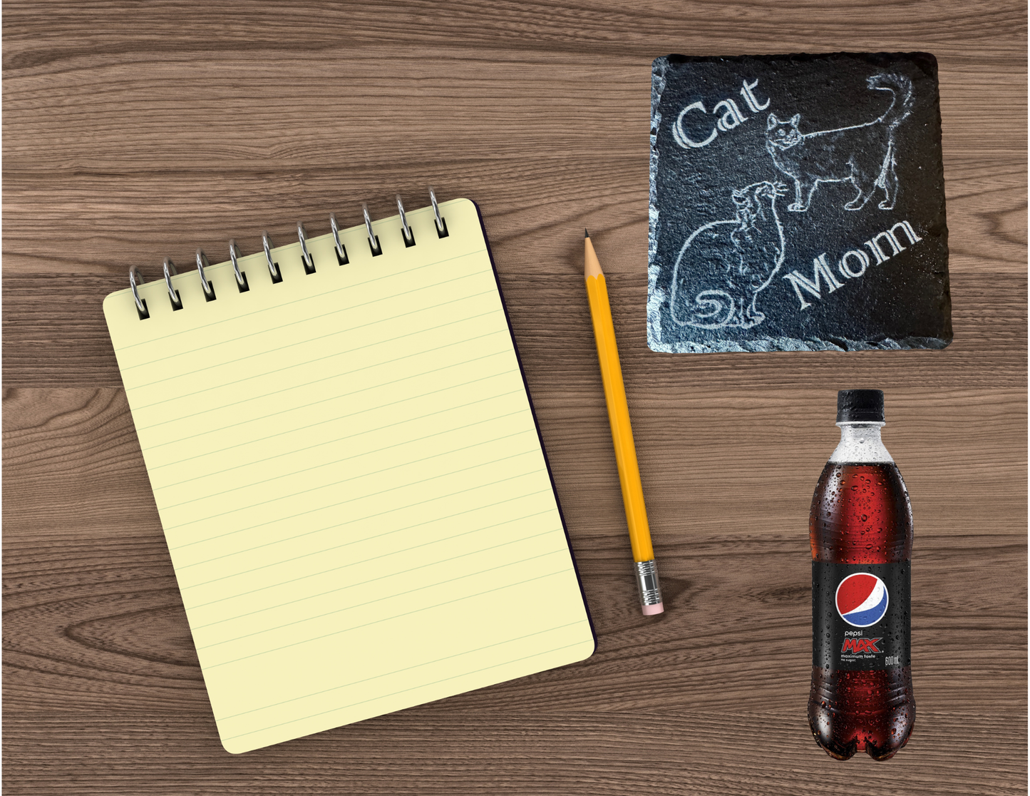 Cat mom slate coaster