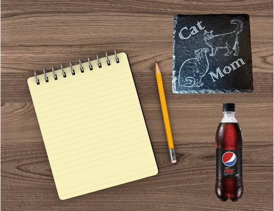 Cat mom slate coaster