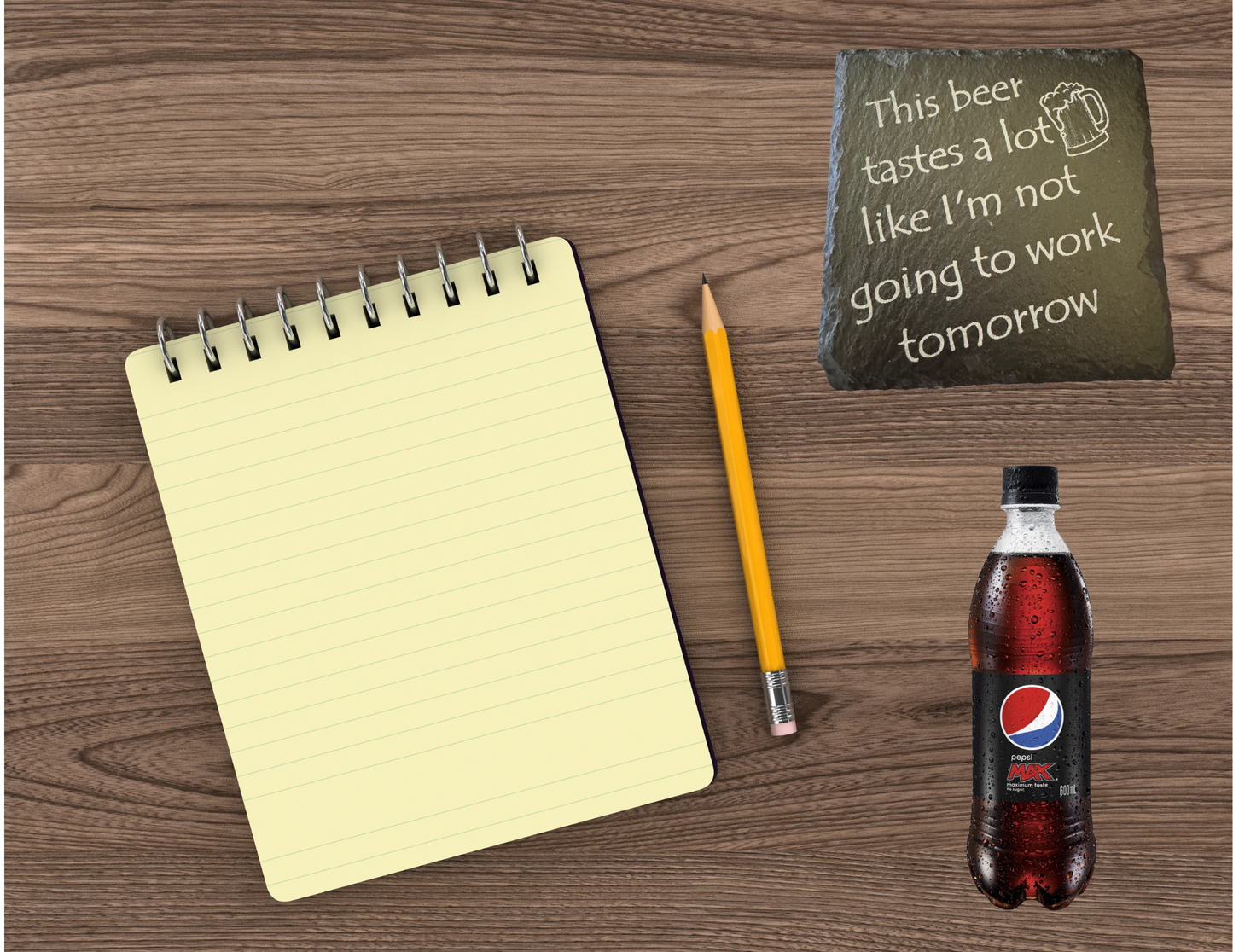 This beer tastes a lot like I'm not going to work tomorrow slate coaster