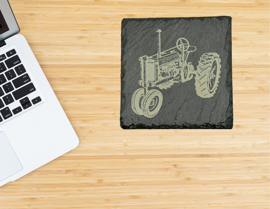 Tractor Image slate coaster