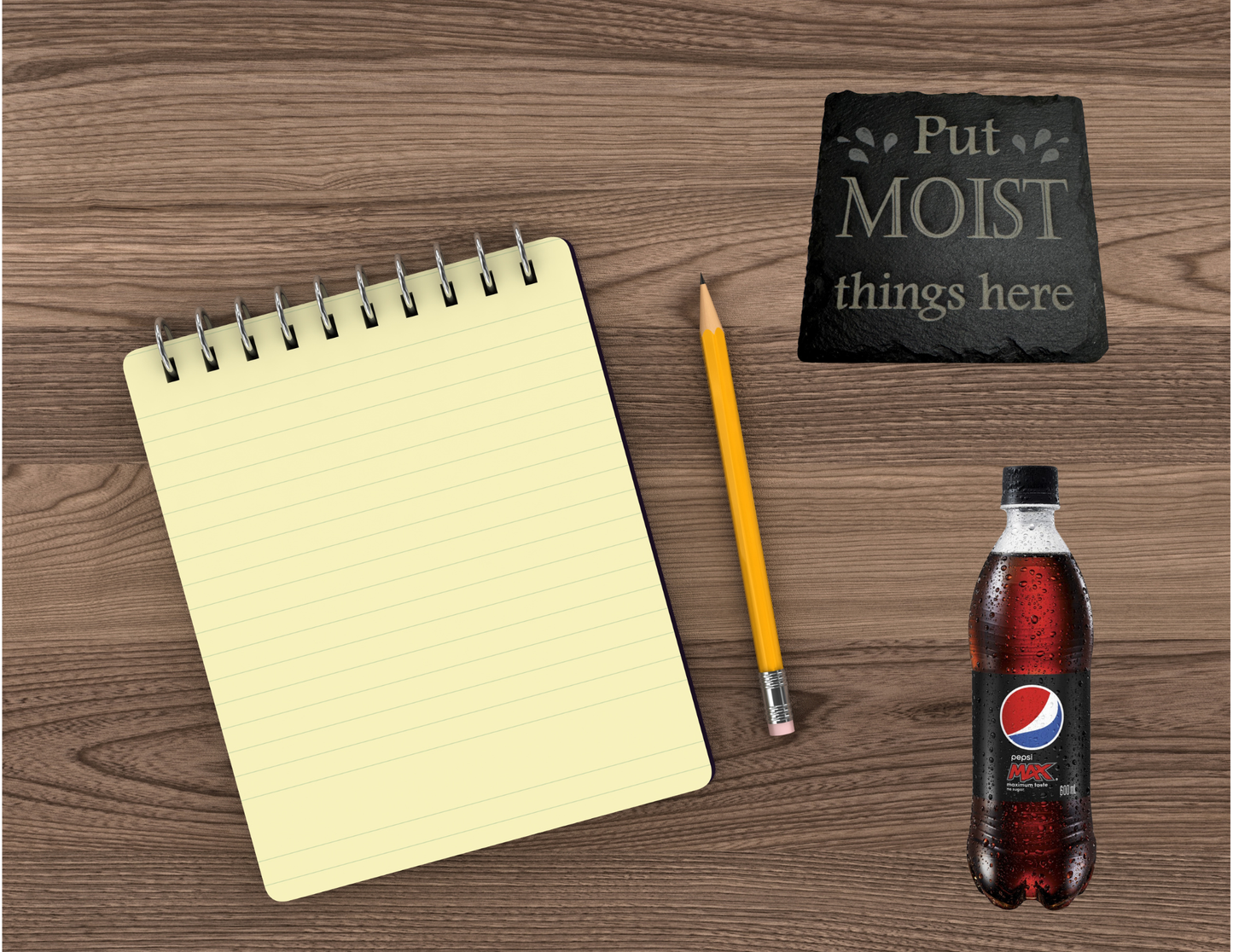 Put Moist things here Slate Coaster