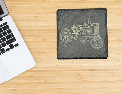 Tractor Image slate coaster