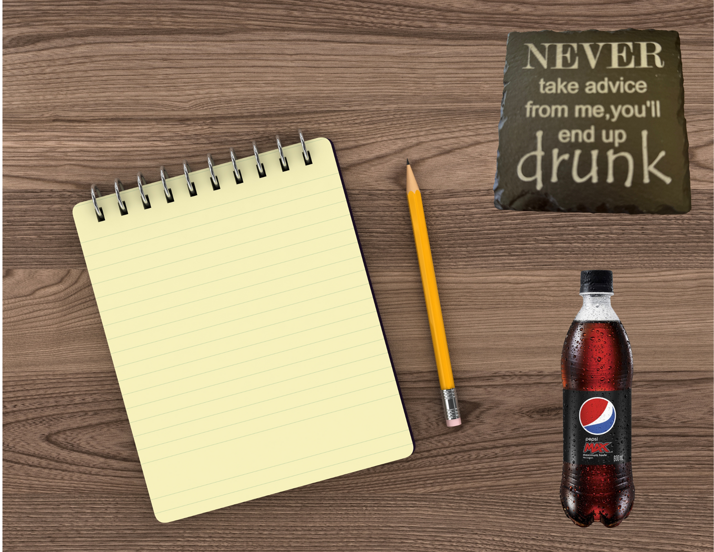 Never take advice from me, you'll end up drunk Slate Coaster