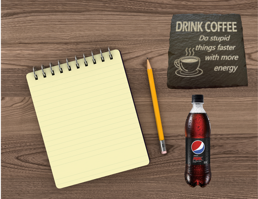 Drink Coffee Do Stupid things faster Slate Coaster