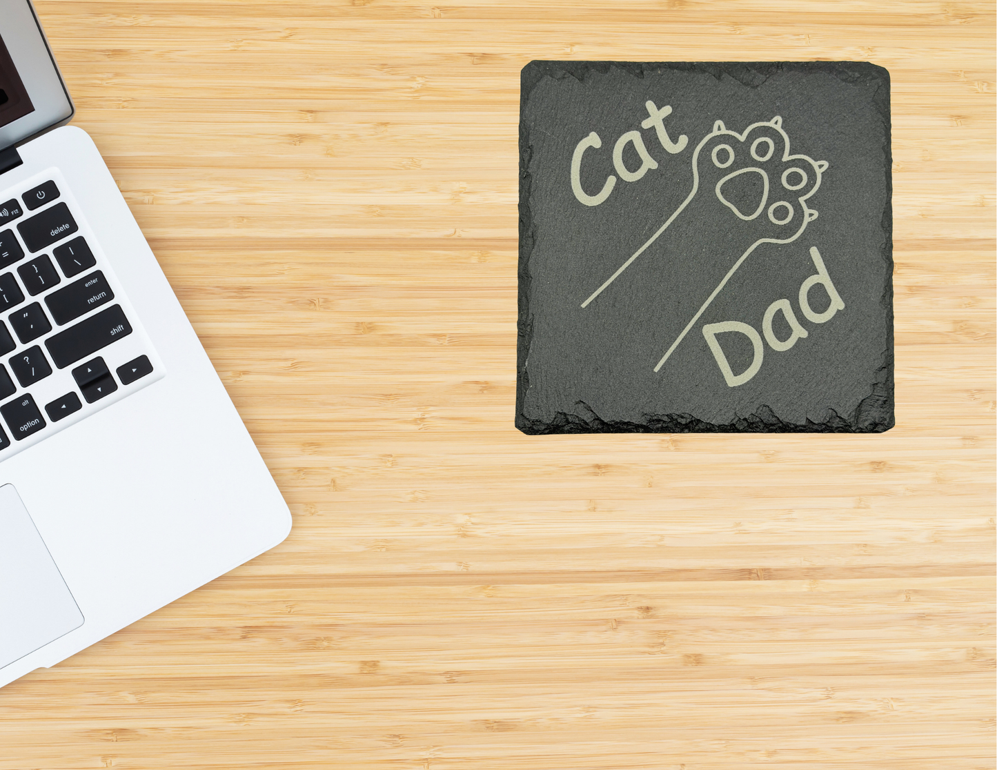 Cat Dad Slate Coaster