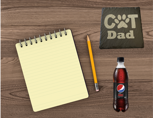 Cat Dad Slate Coaster