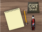 Cat Dad Slate Coaster