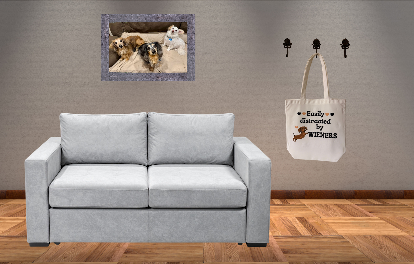 Easily distracted by wieners tote bag