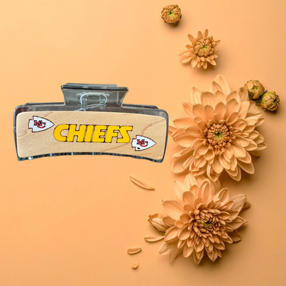 Hand Painted Laser Engraved Wood Claw Hair Clips