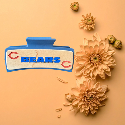 Hand Painted Laser Engraved Wood Claw Hair Clips