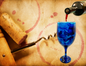 Blue Stemmed Alcohol Ink Wine Glass