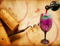 Purple & Green Stemmed Alcohol Ink Wine Glass