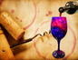 Pink & Purple Stemmed Alcohol Ink Wine Glass