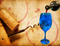 Blue & White Stemmed Alcohol Ink Wine Glass