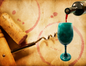 Turquoise Stemmed Alcohol Ink Wine Glasses